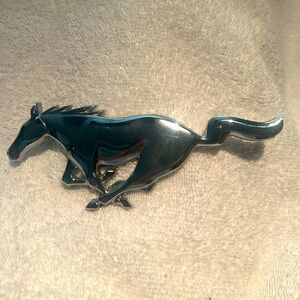1968 Mustang grill emblem running horse chrome. Original, never installed.